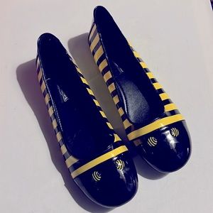 Funtasma BEE16/BYL Black/Yellow Patent bumble bee flats.
